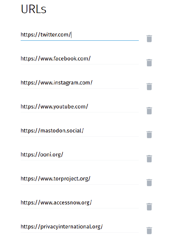 OONI Run custom list OONI Run custom list