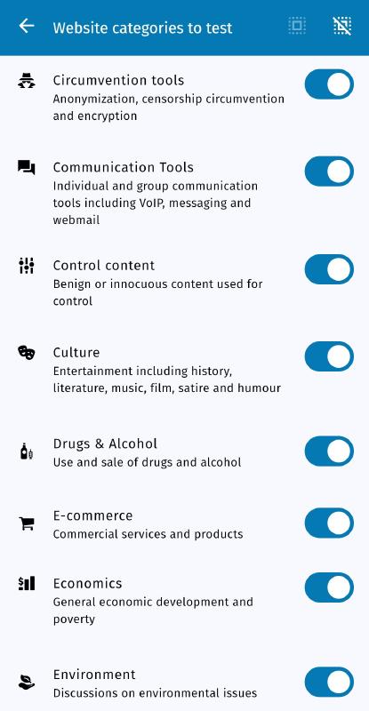 Website categories Website categories